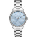 Michael Kors Layton MK6847 Light Blue Mother of Pearl Dial Silver Stainless Steel Women's Watch
