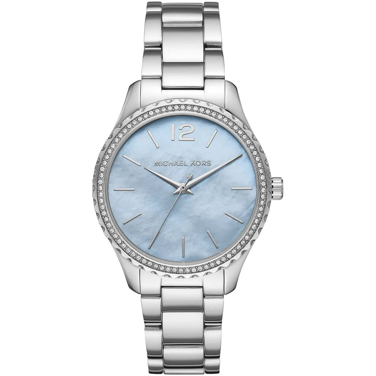 Michael Kors Layton MK6847 Light Blue Mother of Pearl Dial Silver Stainless Steel Women's Watch