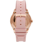 Michael Kors Runway MK6854 Rose Gold Tone Full Pavé Crystal Pink Rubber Women's Watch