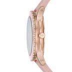 Michael Kors Runway MK6854 Rose Gold Tone Full Pavé Crystal Pink Rubber Women's Watch