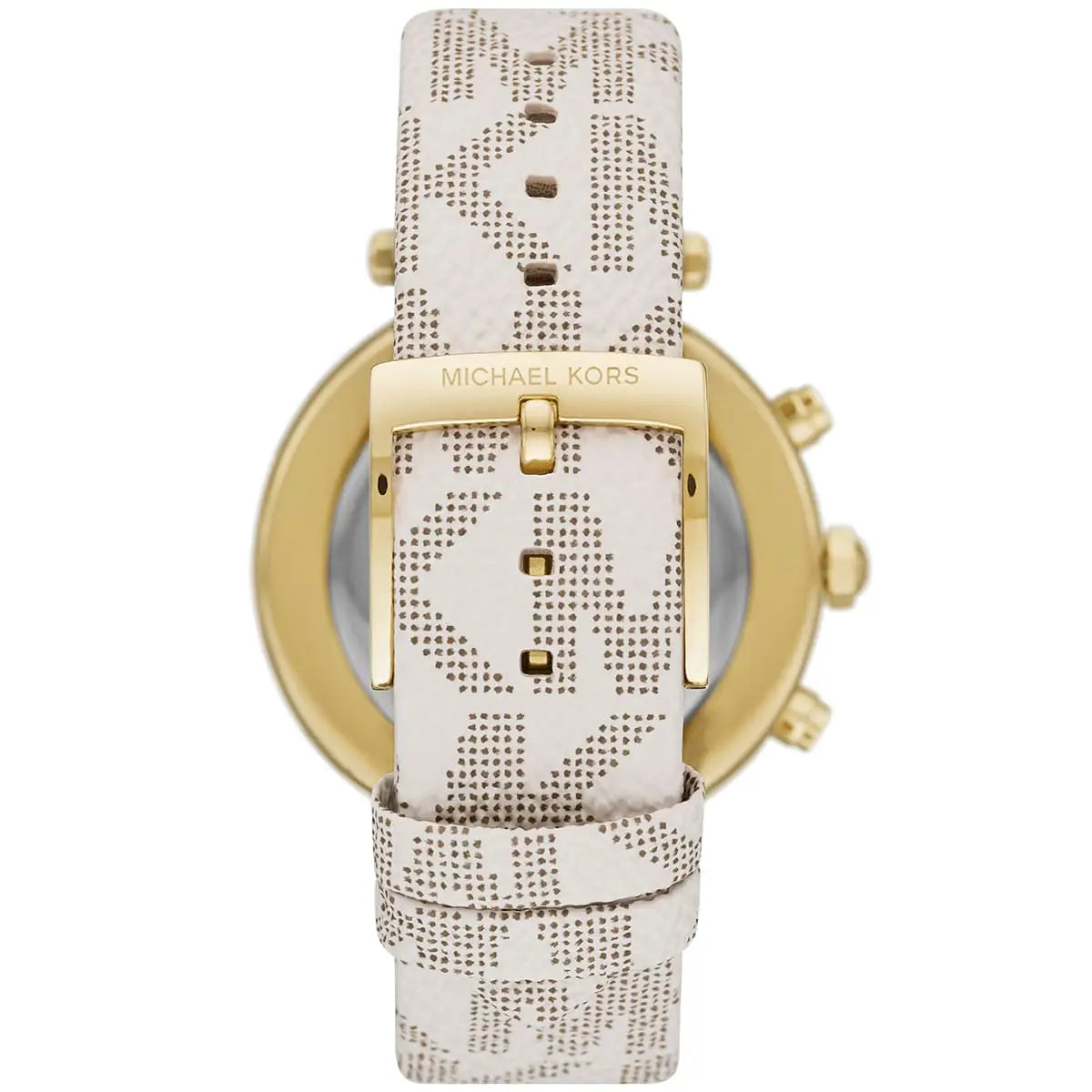 Michael Kors Parker MK6916 Chronograph White Logo Leather Strap Women's Watch