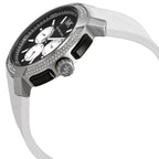 Michael Kors Sidney MK6947 Silver-Tone Black Dial White Rubber Women's Watch