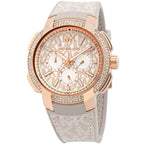Michael Kors Sidney MK6949 Rose Gold-Tone Crystal Grey Logo Rubber Women's Watch