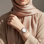 Michael Kors Lennox MK6989 Two-Tone Watch with Crystal Bezel and Silver Dial