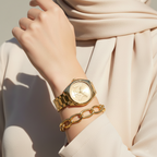 Michael Kors Runway MK7088 Gold-Tone Watch with Oversized MK Logo Dial