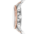 Michael Kors Everest MK7214 Two-Tone Silver & Rose Gold Baguette Crystal Women's Watch