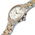 Michael Kors Everest MK7214 Two-Tone Silver & Rose Gold Baguette Crystal Women's Watch