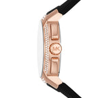 Michael Kors Sidney MK7245 Rose Gold-Tone Crystal Black Dial Rubber Women's Watch