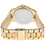 Michael Kors Lennox MK7278 Gold-Tone Watch with Crystal Bezel and Silver Dial