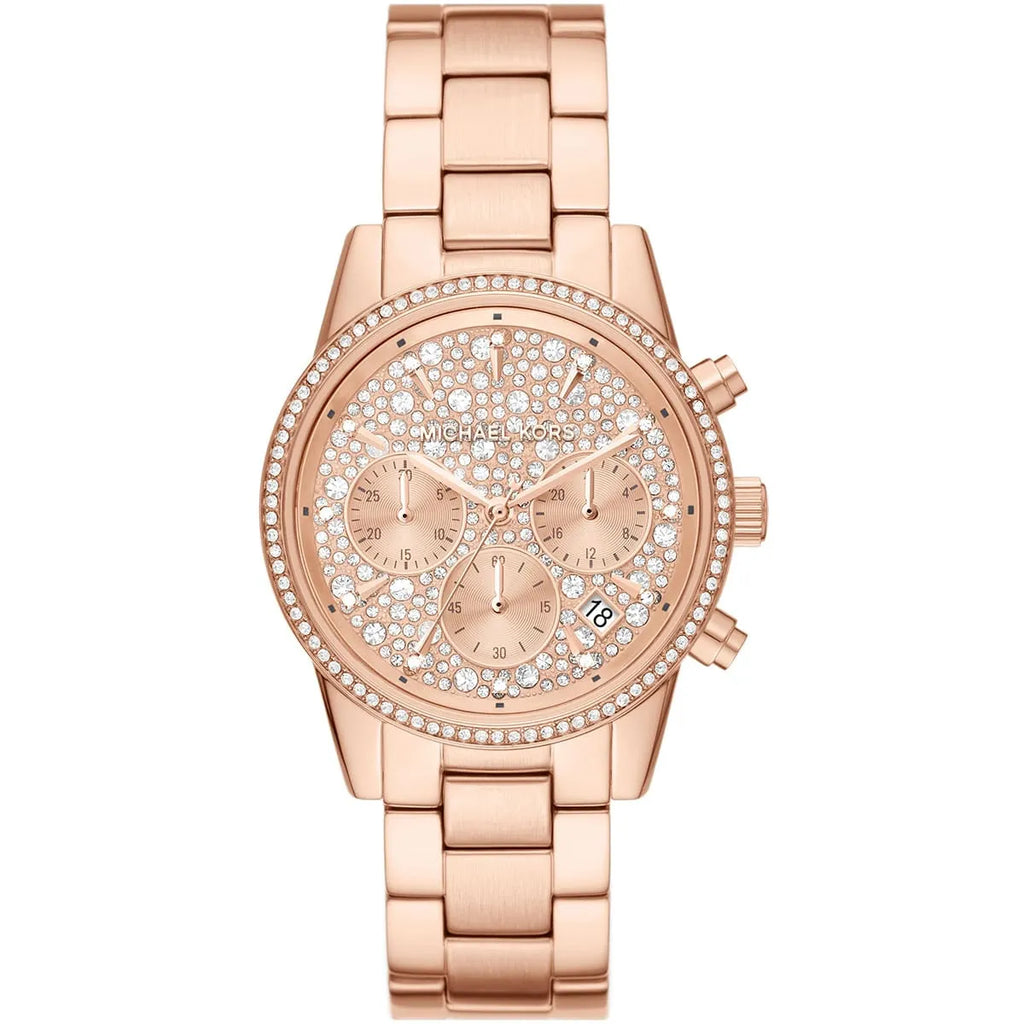 Michael Kors Ritz MK7302 Rose Gold Tone Full Pavé Crystal Women's Watch