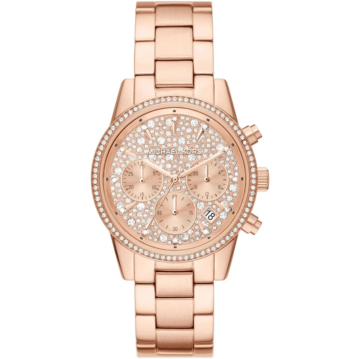 Michael Kors Ritz MK7302 Rose Gold Tone Full Pavé Crystal Women's Watch