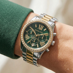 Michael Kors Lexington MK7303 Two-Tone Silver & Gold Green Dial Women's Watch