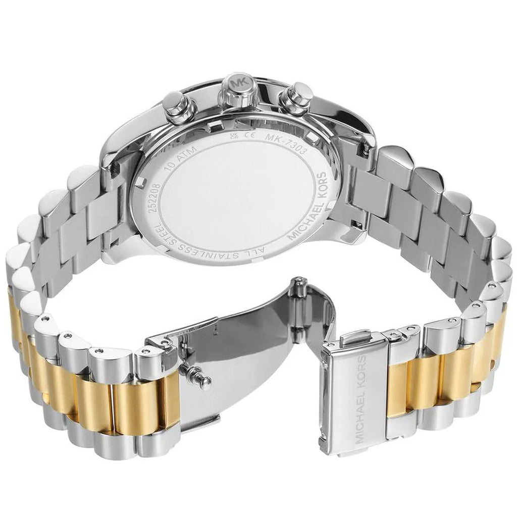 Michael Kors Lexington MK7303 Two-Tone Silver & Gold Green Dial Women's Watch