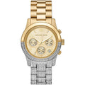 Michael Kors Runway MK7329 Two-Tone Silver & Gold Crystal Pavé Women's Watch