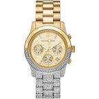 Michael Kors Runway MK7329 Two-Tone Silver & Gold Crystal Pavé Women's Watch