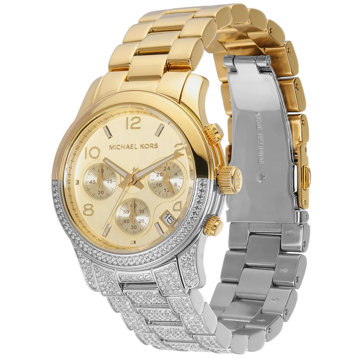 Michael Kors Runway MK7329 Two-Tone Silver & Gold Crystal Pavé Women's Watch