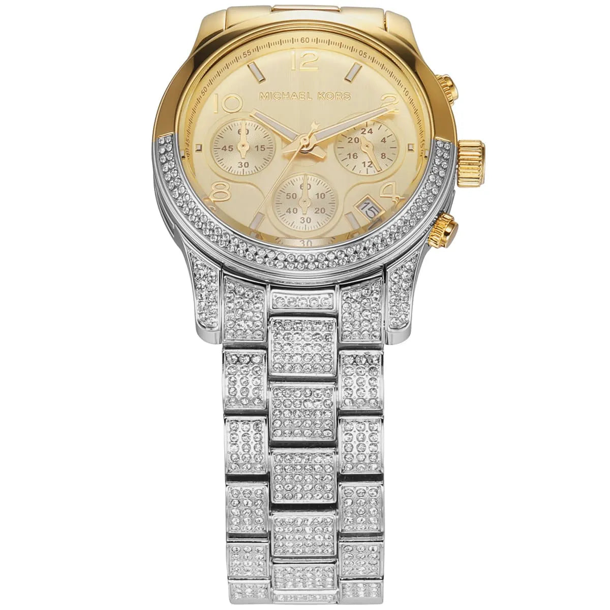 Michael Kors Runway MK7329 Two-Tone Silver & Gold Crystal Pavé Women's Watch