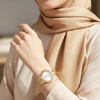 Michael Kors Lennox MK7361 Gold-Tone Watch with Pavé Crystal Bracelet