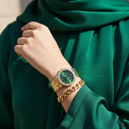 Michael Kors Lennox MK7395 Gold-Tone Watch with Emerald Green Dial