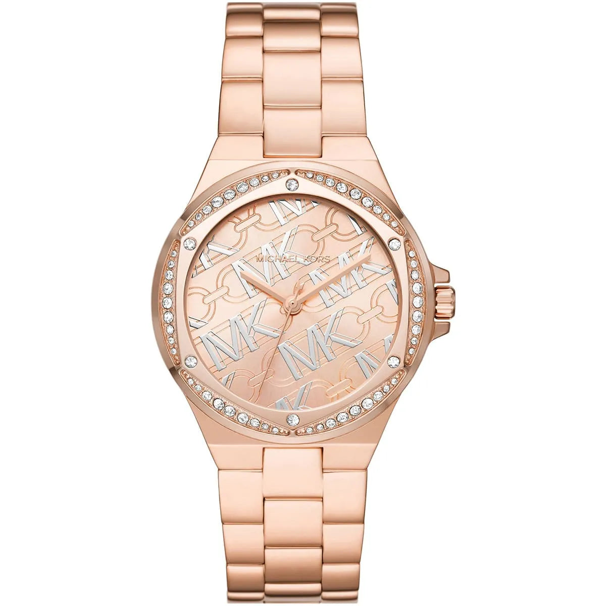 Michael Kors Lennox MK7405 Rose Gold MK Logo Chain Watch
