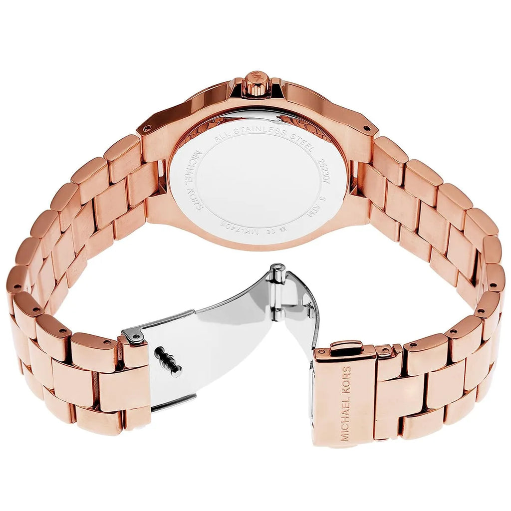 Michael Kors Lennox MK7405 Rose Gold MK Logo Chain Watch