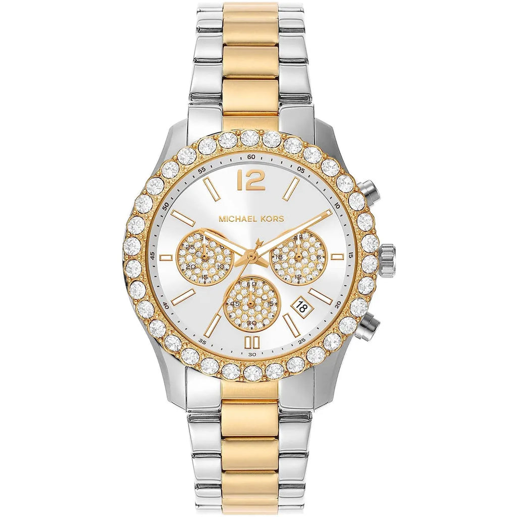 Michael Kors Everest MK7415 Two-Tone Silver & Gold Crystal Pavé Women's Watch