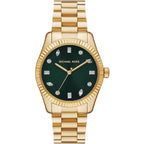 Michael Kors Lexington MK7449 Green Dial Gold-Tone Stainless Steel Women's Watch