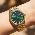 Michael Kors Lexington MK7449 Green Dial Gold-Tone Stainless Steel Women's Watch