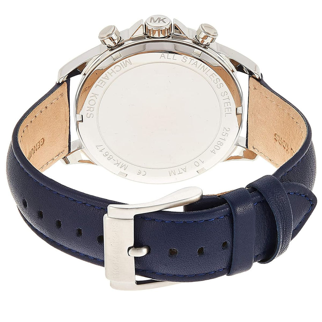 Michael Kors MK8617 Men’s Blue Dial Blue Leather Strap Gage Chronograph Watch