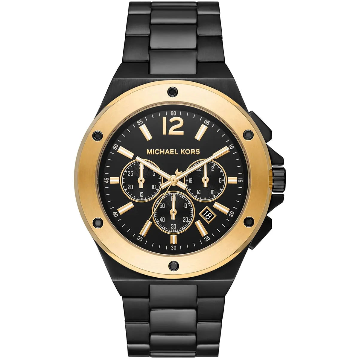 Michael Kors MK8941 Men’s Black Dial Black Gold Stainless Steel Lennox Chronograph Watch