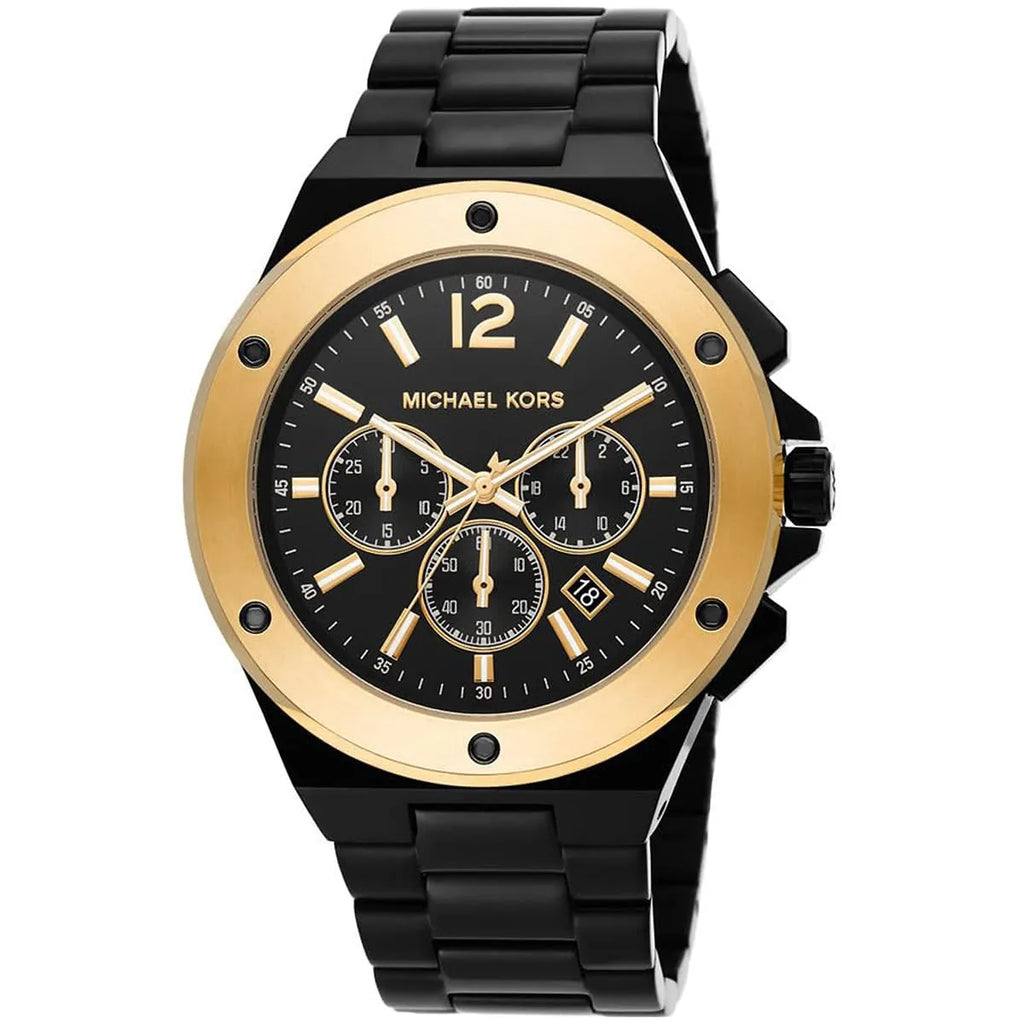 Michael Kors MK8941 Men’s Black Dial Black Gold Stainless Steel Lennox Chronograph Watch