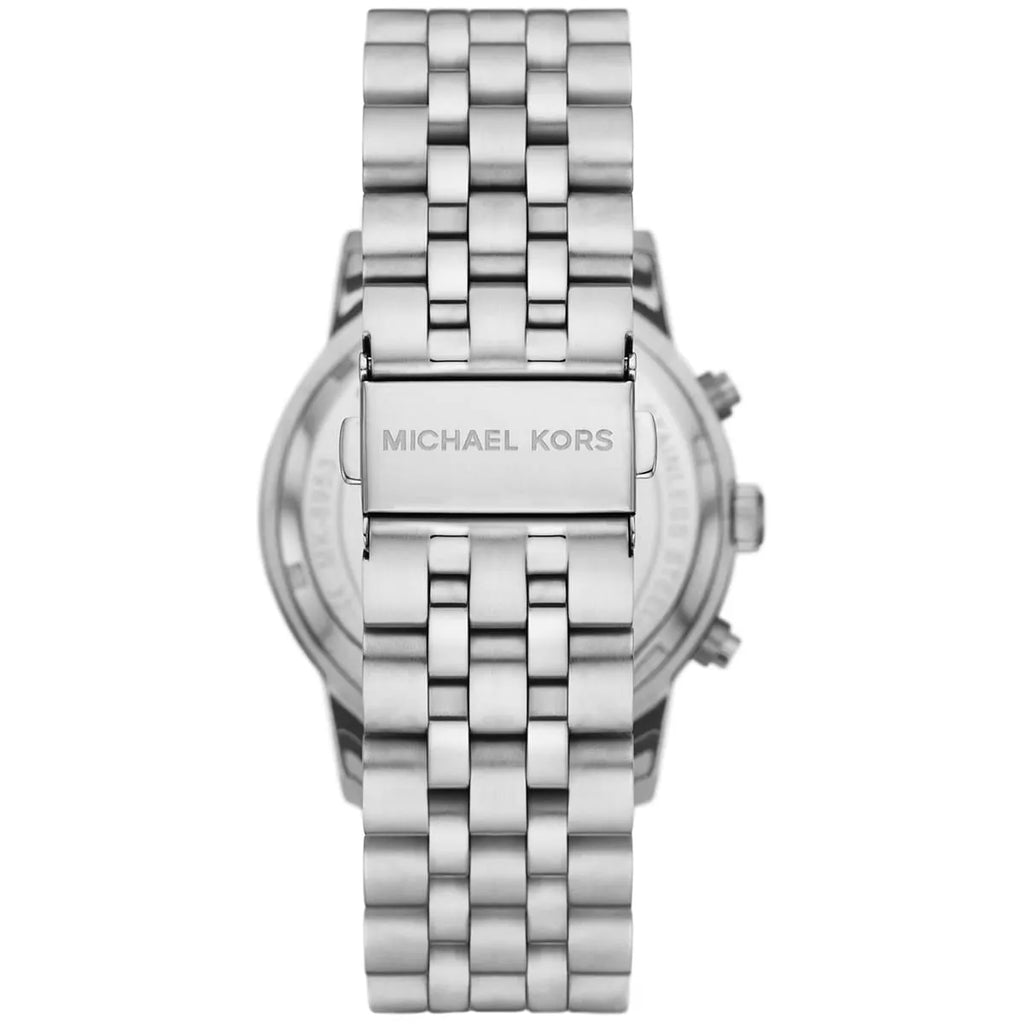 Michael Kors Hutton MK8952 Silver-Tone Blue Textured Dial Men's Watch
