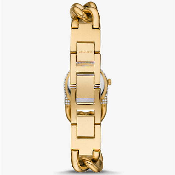 Michael Kors Empire MKO1067 Gold Dial Gold-Tone Chain Link Women's Watch