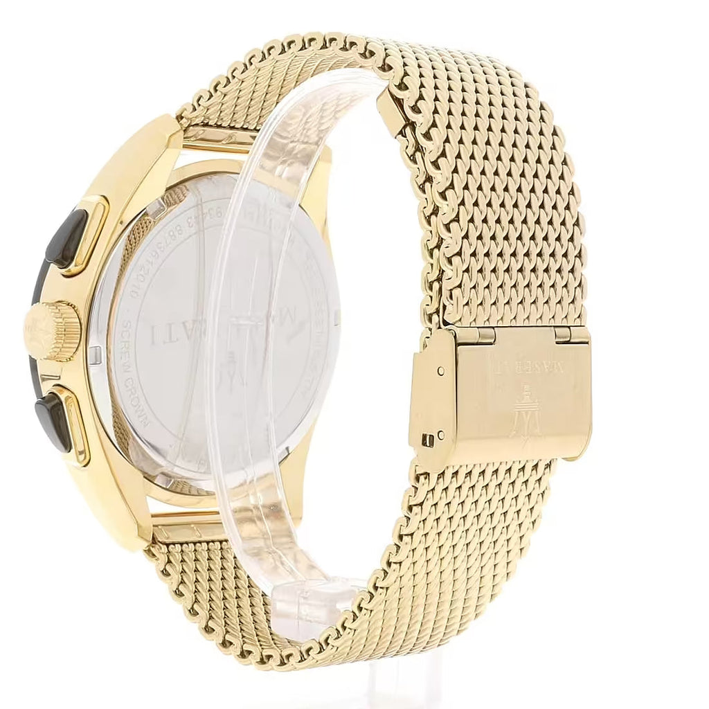 Maserati Traguardo R8873612010 Gold-Tone Black Dial Mesh Men's Watch