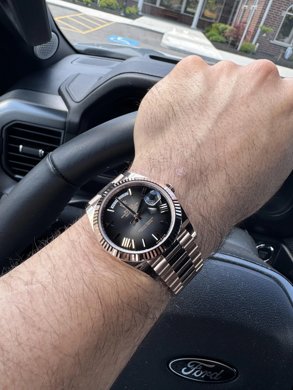 Rolex Day-Date "President" 40mm Everose Gold Slate Roman Ombre "Smoke" Dial