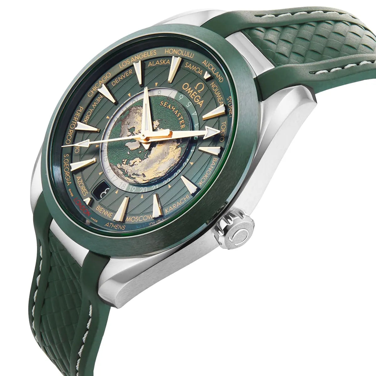Omega Seamaster Aqua Terra 150M Co-Axial Master Chronometer Gmt Worldtimer 43mm Summer Green