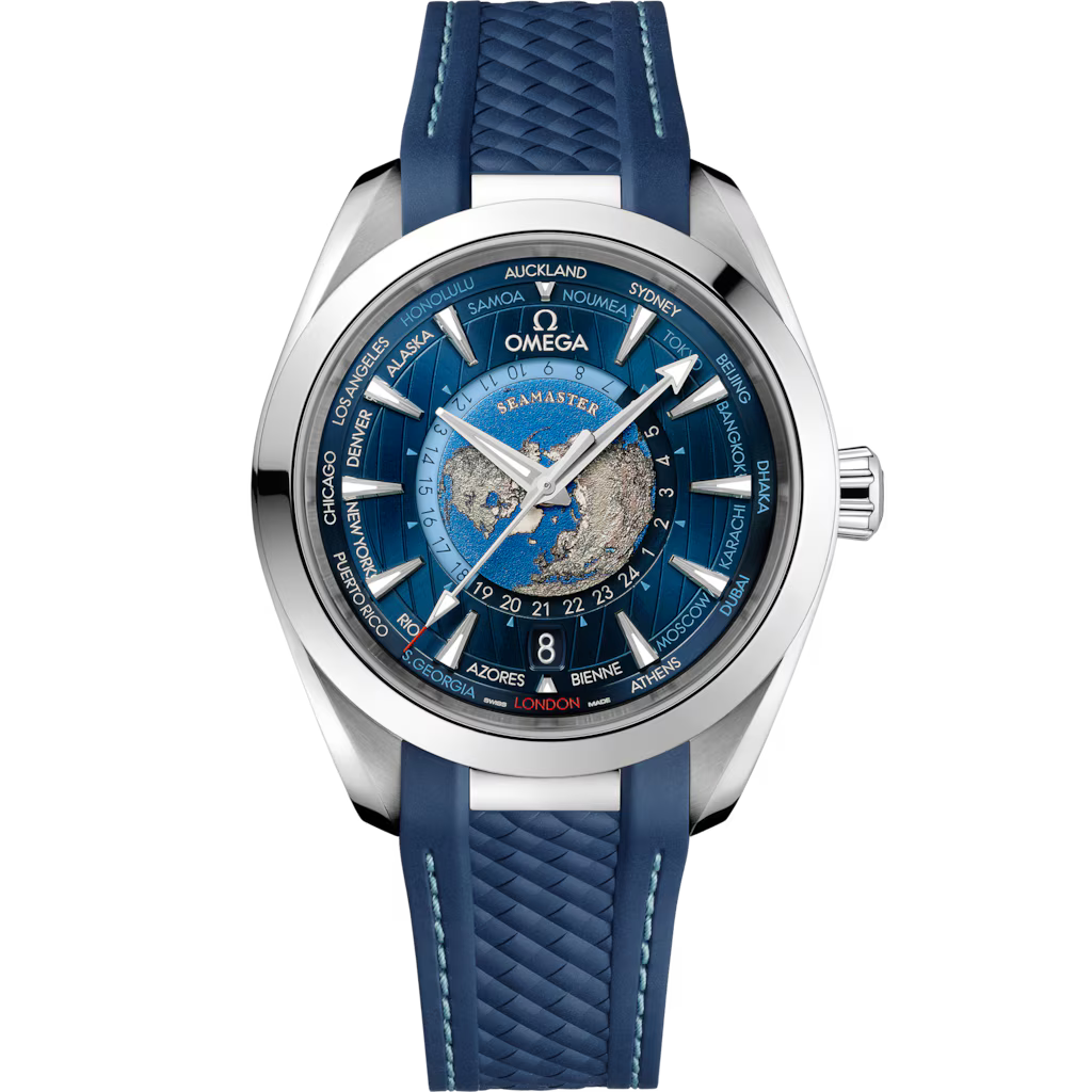 Omega Seamaster Aqua Terra 150M Co-Axial Master Chronometer Gmt Worldtimer 43mm Dark Blue