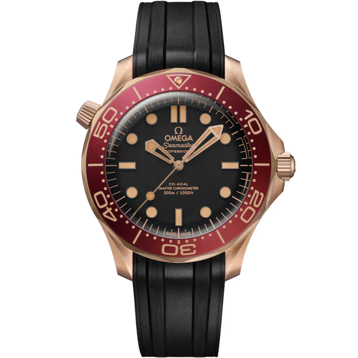 Omega Seamaster Diver 300M 42 mm, Bronze gold on rubber strap