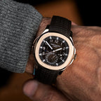 Patek Philippe Men’s Aquanaut Travel Time Rose Gold Brown Dial Watch