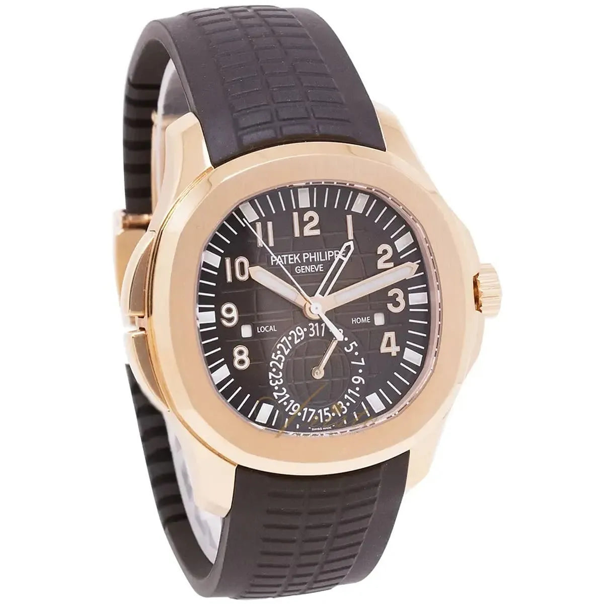 Patek Philippe Men’s Aquanaut Travel Time Rose Gold Brown Dial Watch