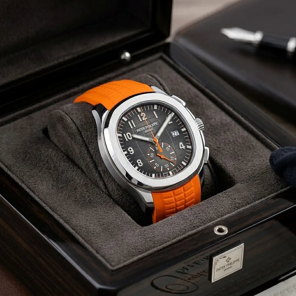 Patek Philippe Men’s Aquanaut Chronograph Orange Strap Watch