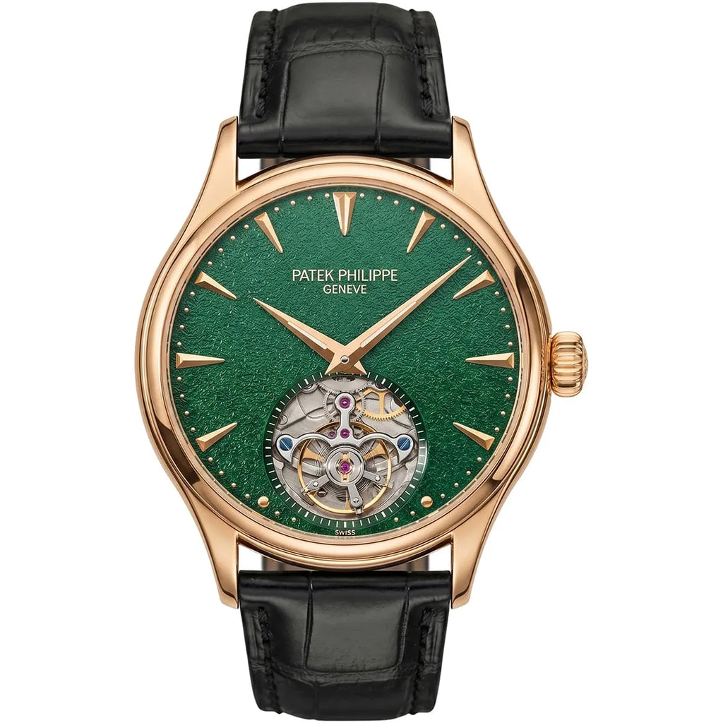 Patek Philippe Men’s Rose Gold Tone Green Dial Watch