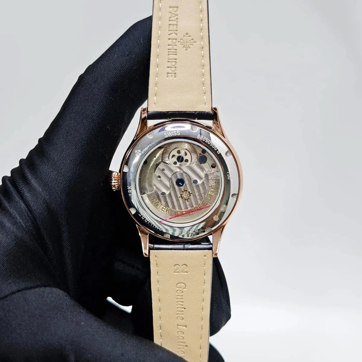 Patek Philippe Men’s Rose Gold Tone Green Dial Watch