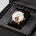 Patek Philippe Men’s Rose Gold Tone Open Heart White Dial Watch