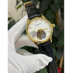 Patek Philippe Men’s Rose Gold Tone Open Heart White Dial Watch