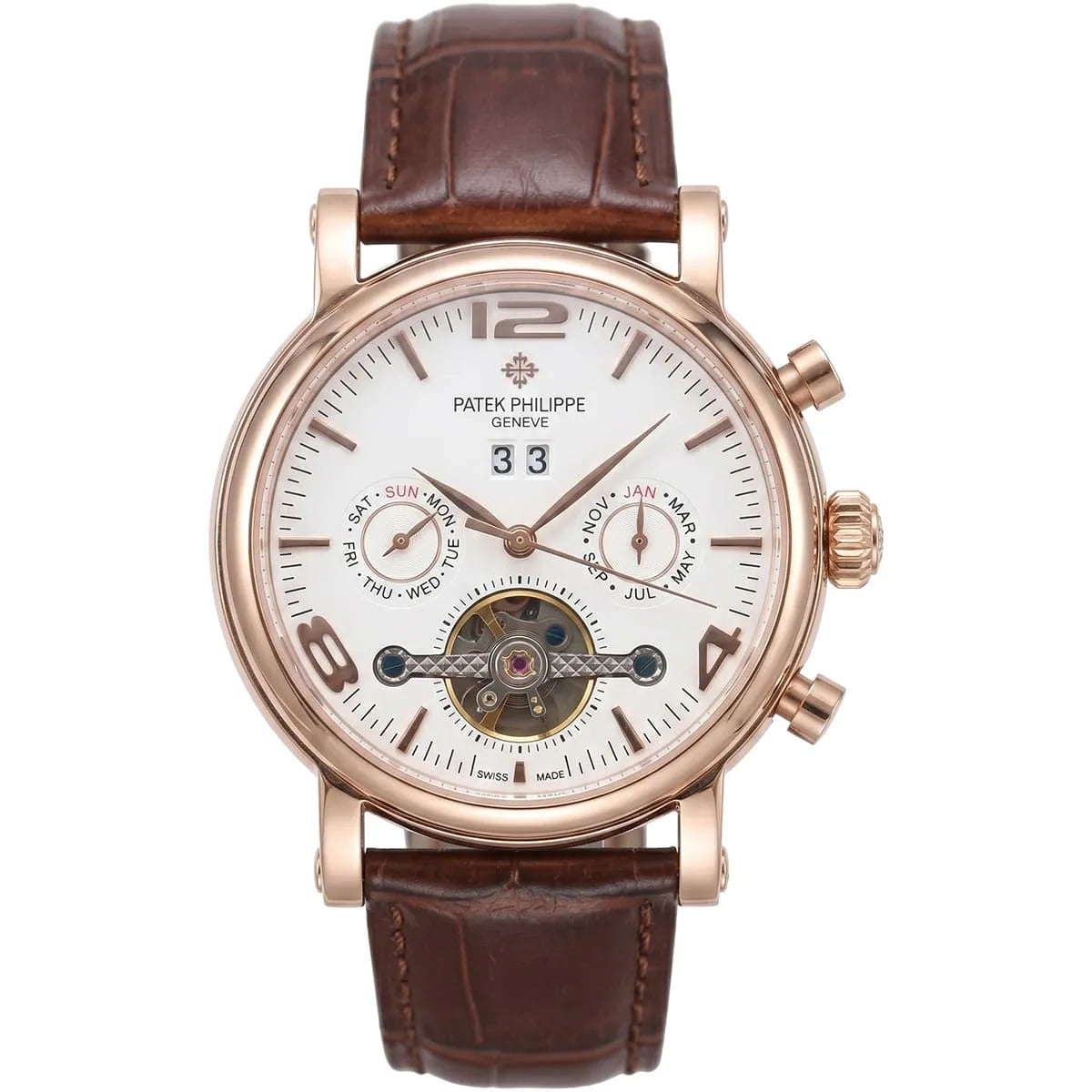 Patek Philippe Men’s Annual Calendar Open-Heart Rose Gold-Tone Watch