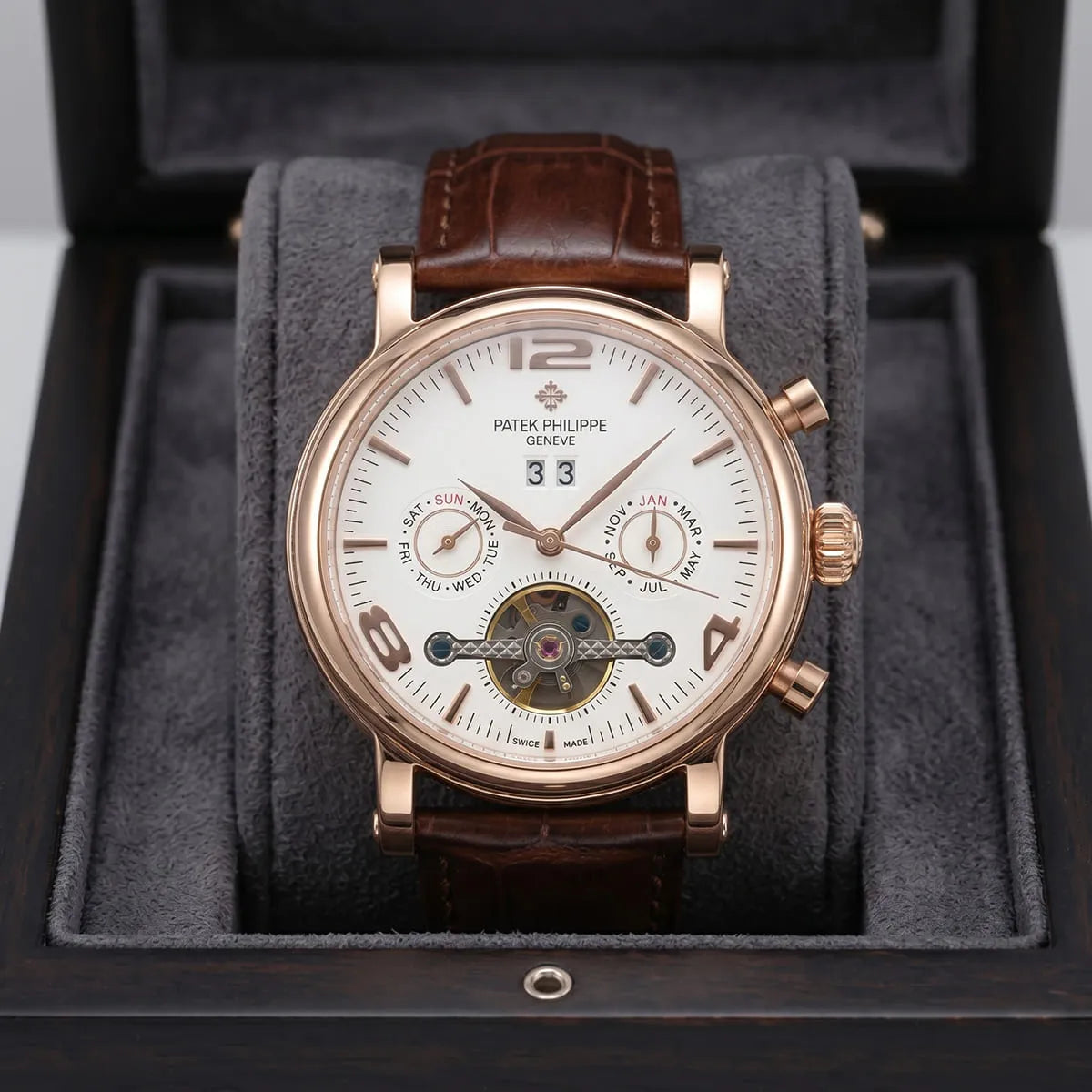 Patek Philippe Men’s Annual Calendar Open-Heart Rose Gold-Tone Watch