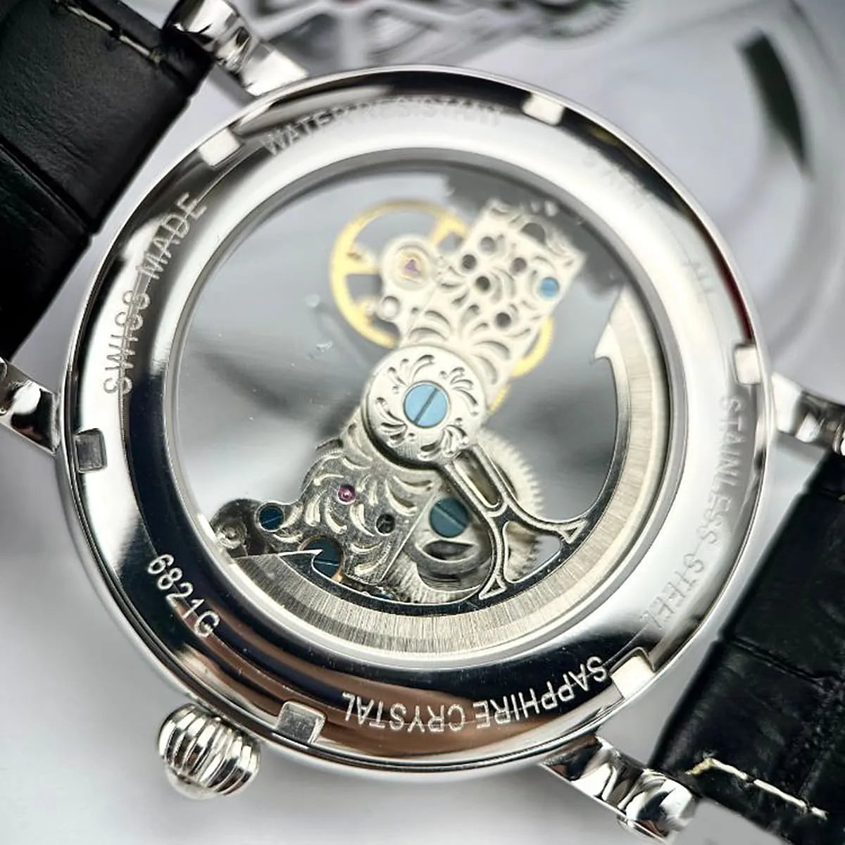 Patek Philippe Men’s Skeleton Dial Silver-Tone Watch – 6821G