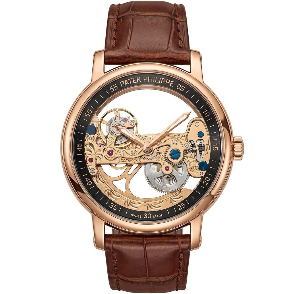 Patek Philippe Watch Men’s Skeleton Dial Rose Gold Tone