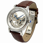 Patek Philippe Men’s Skeleton Dial Watch with Brown Leather Strap